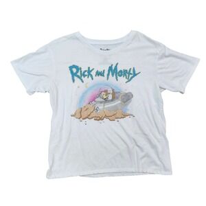 Rick and Morty Adult Swim Graphic T-Shirt XXL White Cartoon‎ Network Tee